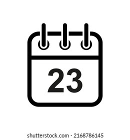 Twenty Third Day Calender Icon Vector