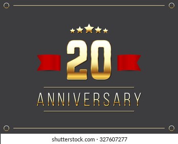 Twenty years anniversary celebration logotype. 20th anniversary logo.