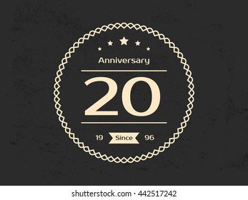 Twenty years anniversary celebration logotype. 20th anniversary logo.