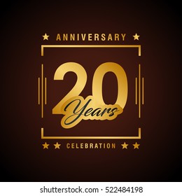 Twenty years anniversary celebration logotype. 20th year anniversary logo collection. Anniversary label. Anniversary logo template. Anniversary sign. Vector Illustration
