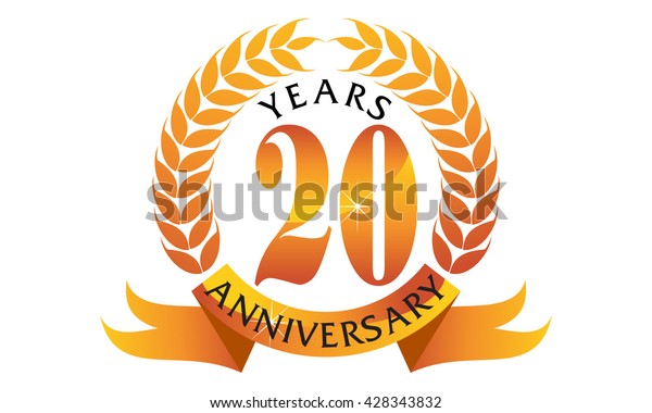 Twenty Years Ribbon Anniversary Stock Vector (Royalty Free) 428343832