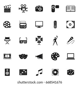 Twenty-five black set Art icons One