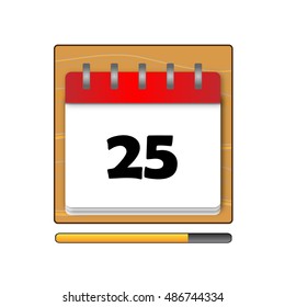 The Twenty-five days on the calendar vector