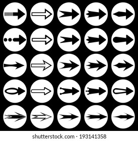 twenty-five direction arrow icon set. vector / illustration