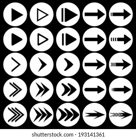 twenty-five direction arrow icon set. vector / illustration