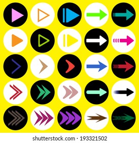 twenty-five direction arrow icon set. vector / illustration