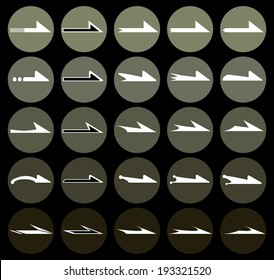 twenty-five direction arrow icon set. vector / illustration
