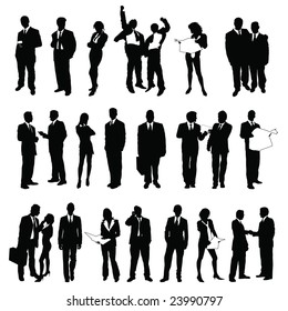 twenty-five high quality vector silhouette of business people