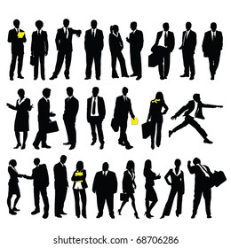 twenty-five high quality vector silhouette of business people