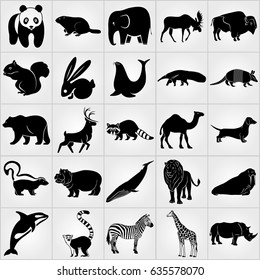Twenty-five Mammalian Animals icon set