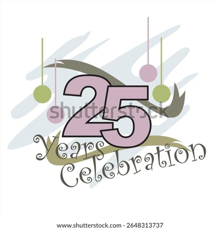 Twenty-five years celebrating template vector icon on colorful background 