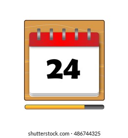 The Twenty-four days on the calendar vector