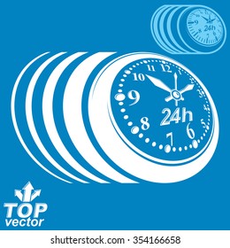 24 horas al día vector conceptual eps 8 ilustraciones muy detalladas. icono de 24 horas