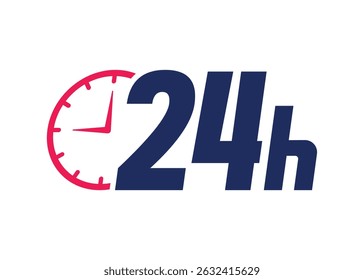 Twentyfour hours are open or open around the clock Colored icons