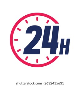 Twentyfour hours are open or open around the clock Colored icons