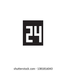 Twenty-four pixel numbers on a black background