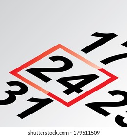 twenty-fourth day of the calendar vector