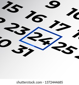 twenty-fourth day of the calendar vector, isometric calendar

