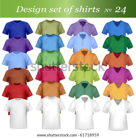 Twenty-fourth design shirt set. Vector.