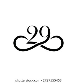twenty-nine logo design, serif infinity loop graphic symbol icon