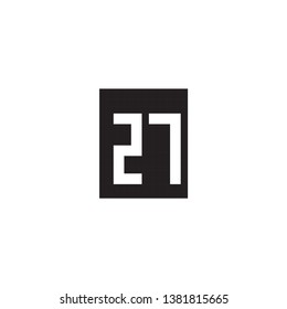 Twenty-one pixel number on a black background