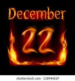 Twenty-second December in Calendar of Fire. Icon on black background