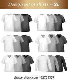 Juego de camisas de diseño de 26. Vector.