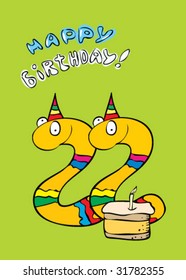 twenty-two year birthday greeting card