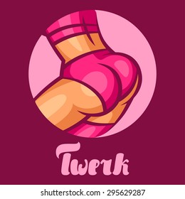 Twerk and booty dance illustration for dancing studio.