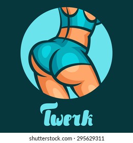 Twerk And Booty Dance Illustration For Dancing Studio.