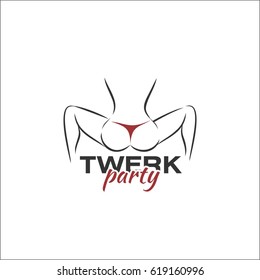 Twerk party. Template for logo