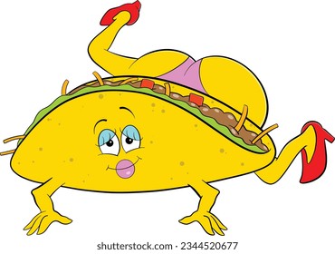 Twerking Taco Spicy Character Design . Vector Illustration