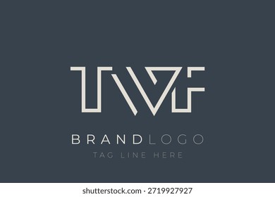 Diseño de logotipo de letra abstracta TWF. Diseño moderno del logotipo del negocio con tipografía Abstractas y estilo contemporáneo