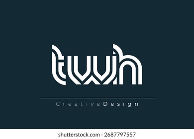 TWH Creative Unique Modern Letter Logo Design. Elegant Monogram Logo Design with Decorative Elements and Typography