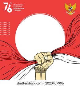 Twibbon  17 Agustus Hari Kemerdekaan Indonesia Template Design. Independance Day Of Indonesia Template Design .