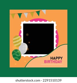 Twibbon birthday frame background design