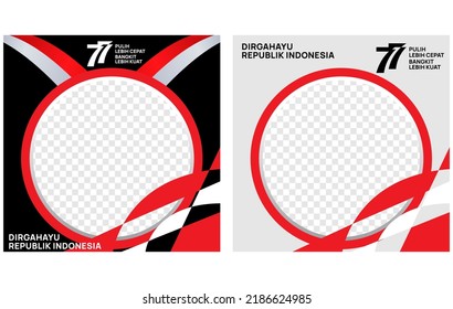 Twibbon celebrates Indonesia's 77th independence day with the Indonesian flag ribbon. with the tagline, recover faster, rise stronger