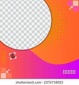 twibbon design modern template with blank space and photo frame. Suitable for ads, product templates, product frames