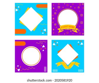 twibbon design template with colorful concept vector