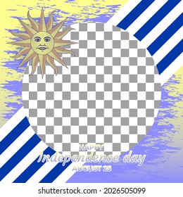 Twibbon happy independence day Uruguay. social media template