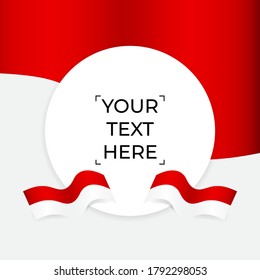Twibbon of indonesian independence day. Editable vector set. Dirgahayu Indonesia August 17th
