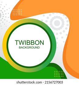 twibbon poster template design trend with a mix of people and dark green colors. vector background