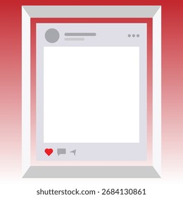 Um Twibbon em um quadro de gradiente vermelho para branco, definido em um plano de fundo diagonal claro para escuro