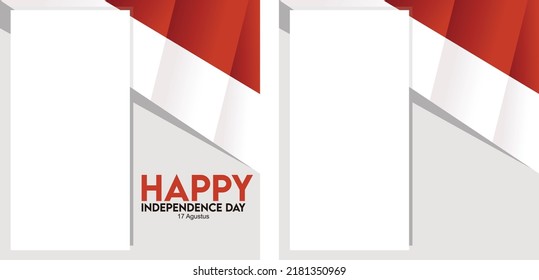 Twibbon template commemorating indonesian independence day