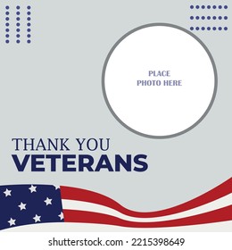 Twibbon template design, for social media frames. used for Veterans Day greetings.