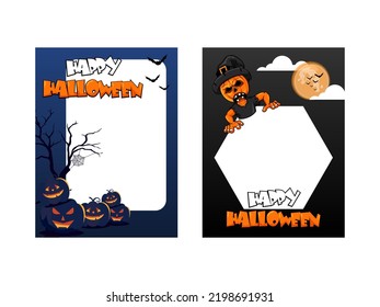 twibbon template pack isolated on white background. halloween concept illustration