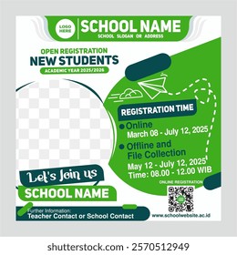 Twibbon Vector Design for 2025 Student Registration - Eye-Catching and Editable Template