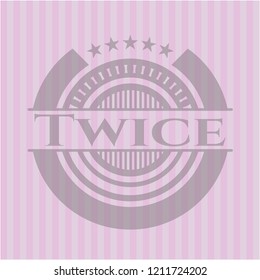 Twice badge with pink background