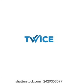 twice double tick mark vector logo template