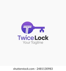 Twice Lock Logo Vector Template Design. Good for Business, Start up, Agency, and Organization